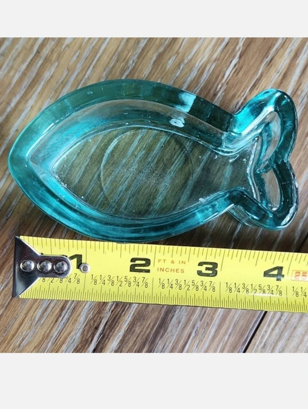 Blue Teal Glass Fish Shaped Votive Candle Holder